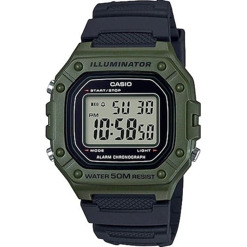 Relógio Casio Masculino Digital Illuminator Verde W-218H-3AVDF