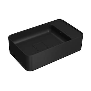 Cuba de Apoio Deca 50x30 L.43050.MD.94 Retangular com Mesa à Direita Ébano Fosco