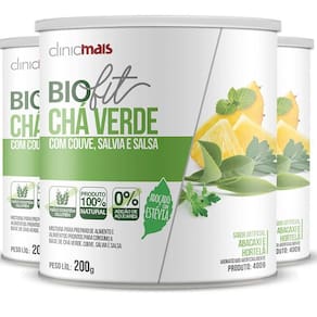Kit 3 Solúvel Biofit Chá Verde Adoçado Com Estévia 200g Clinicmais