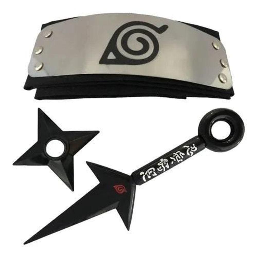 kit Bandana Naruto aldeia da folha Renegado, Kunai, Shuriken