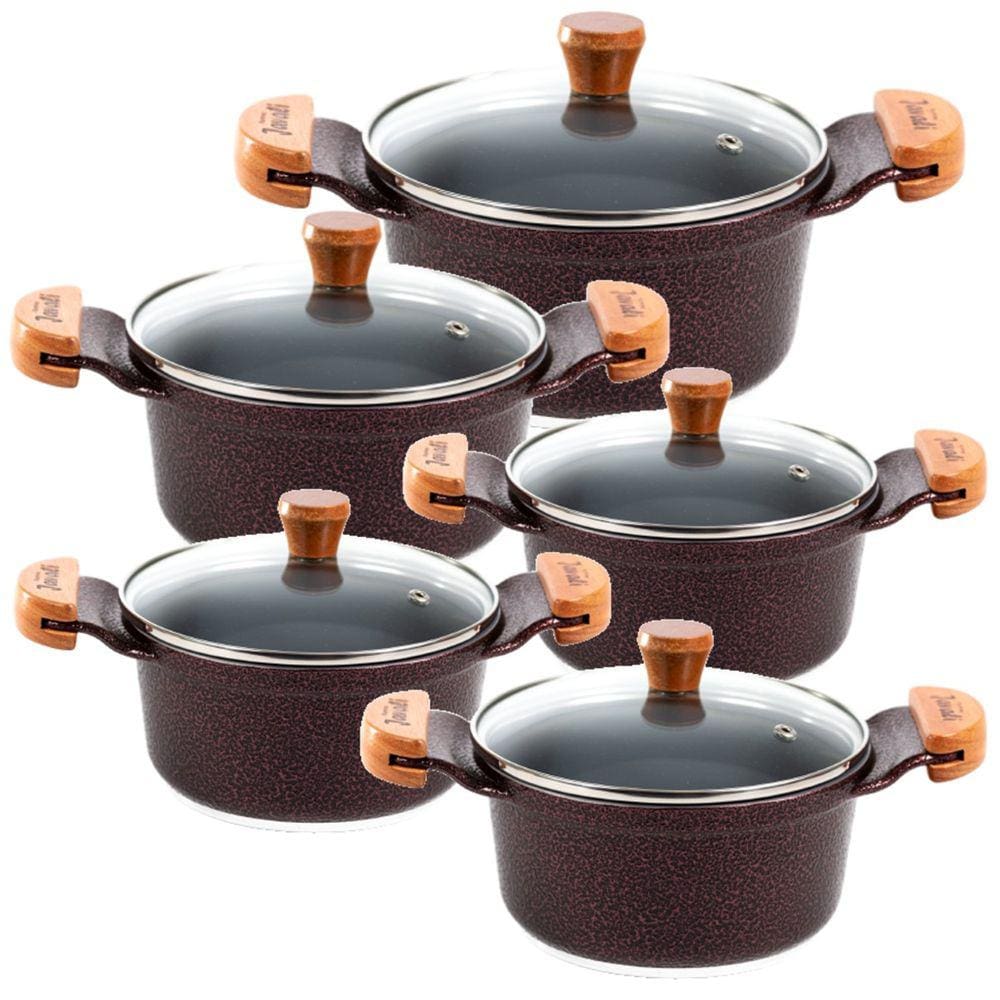 Jogo Panela Cereja Antiaderente Cerâmica Javali AM 16 a 24