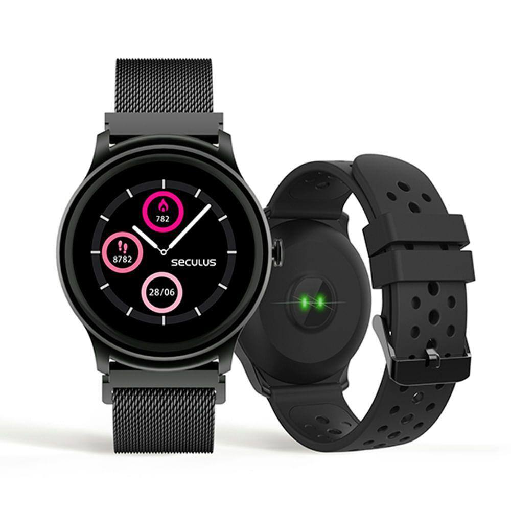 Relógio Smartwatch Malha de Aço - Preto