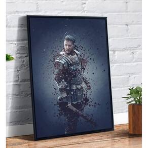 Quadro Decorativo Emoldurado Russel Crowe Gladiador Arte Desenho