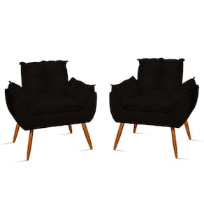 Kit 02 Poltronas Decor. Opala Pés Palito Sala preto