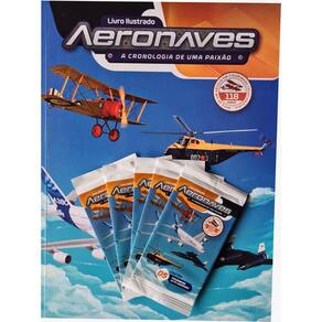 Álbum Figurinhas Aviação + 50 Figurinhas (10 Pacotes)