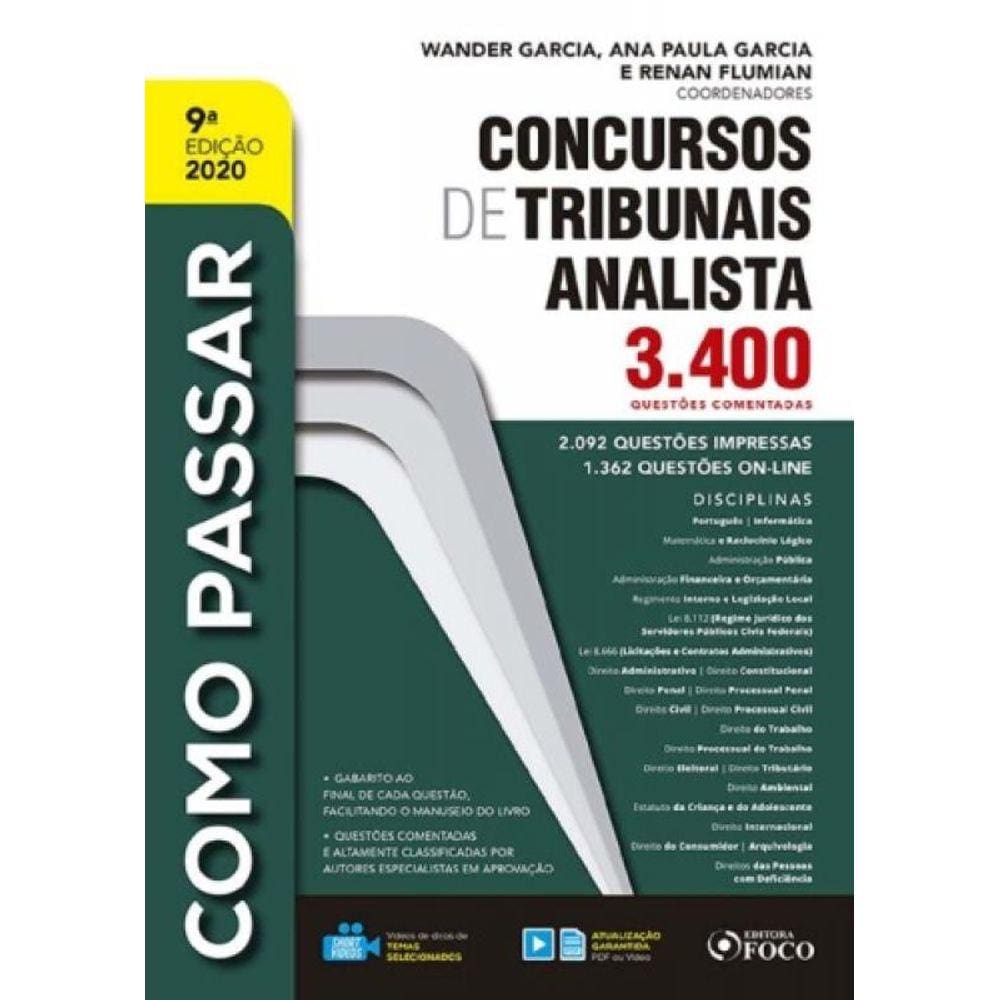 Como Passar Em Concursos De Tribunais: Analista 2020 - 9Edição