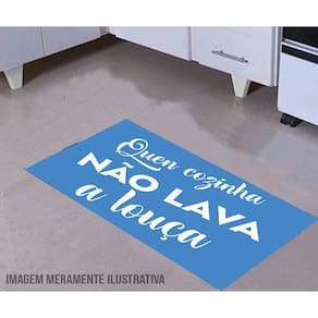Tapete Para Cozinha Quem Cozinha Não Lava A Louça 60X40Cm