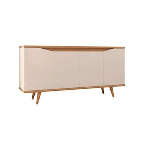 Aparador Buffet 4 Portas Kira Off White E Noce