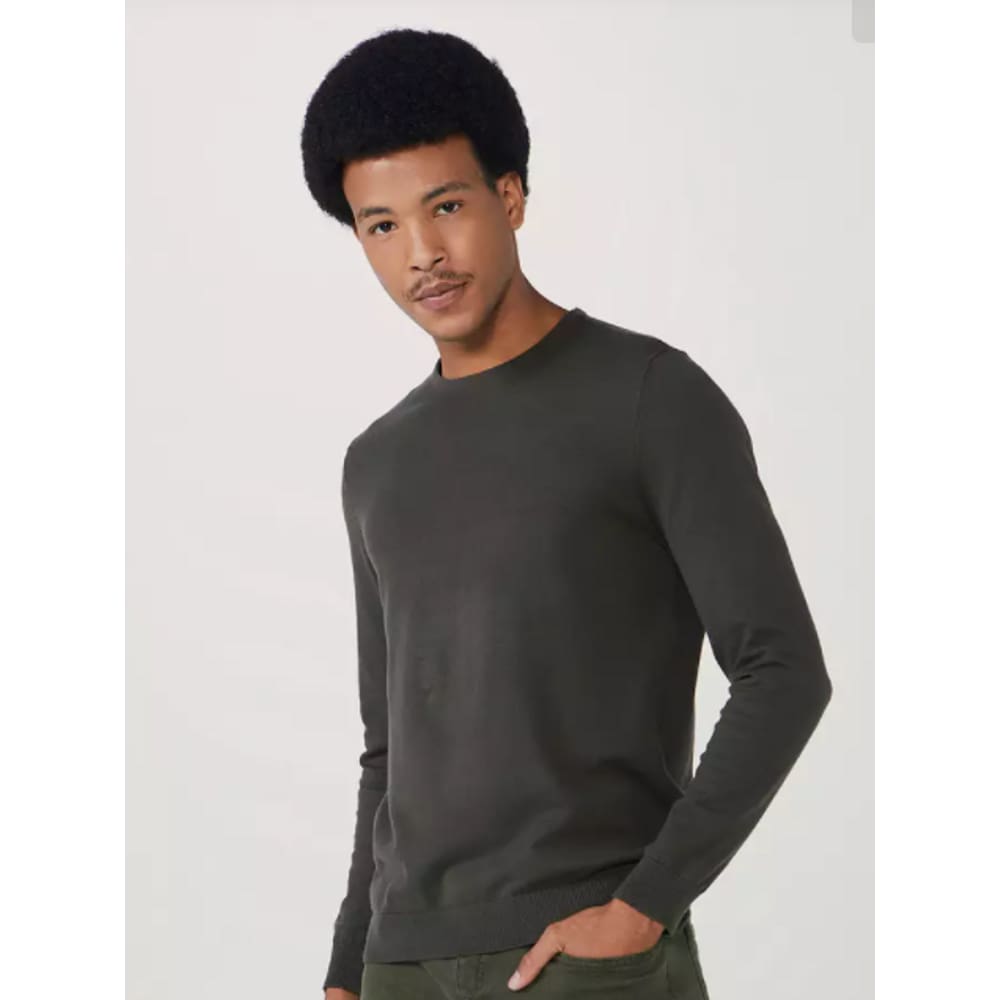 Blusão Masculino Básico Em Tricô De Algodão