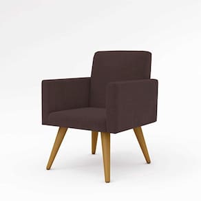Cadeira Estofada Poltrona P/Sala Balaqui Decor marrom