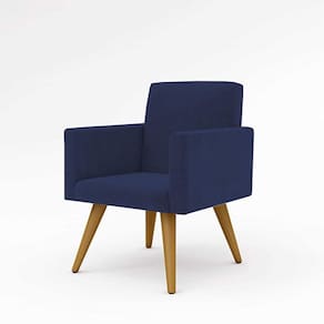 Cadeira Estofada Poltrona P/Sala Balaqui Decor Azul/Marinho