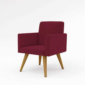Cadeira Estofada Poltrona P/Sala Balaqui Decor marsala