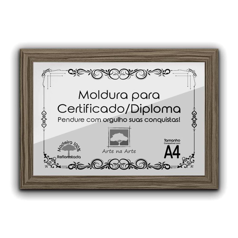 1 Certificado/Diploma A4 Com Tela De Acetato E Mdf Titulo Moldura Madeira