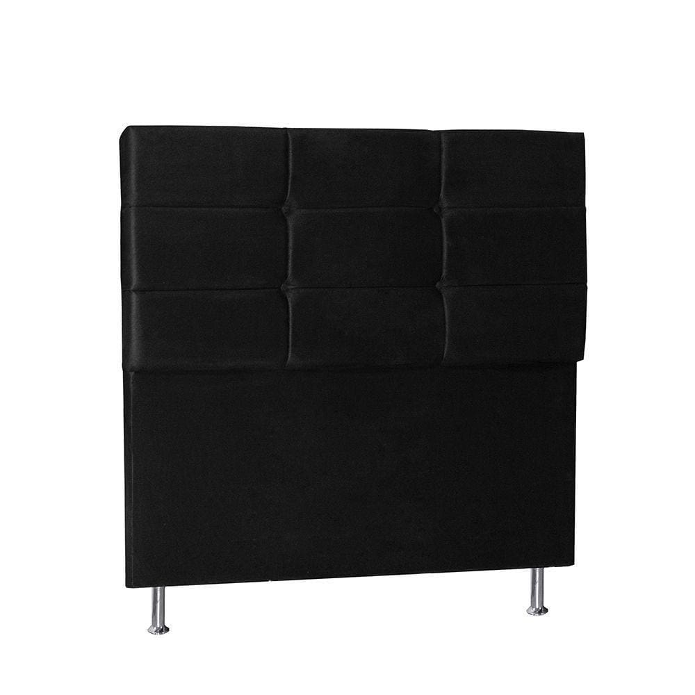 Cabeceira Solteiro 0,90m Toquio Suede Preto DalPoz Estofados