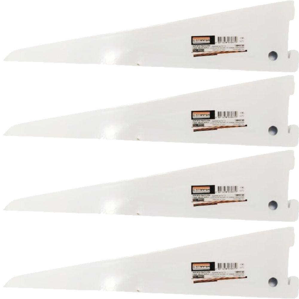 Kit 4 Suporte Prateleira Trilho Duplo em Aço Branco 27cm - Starfer