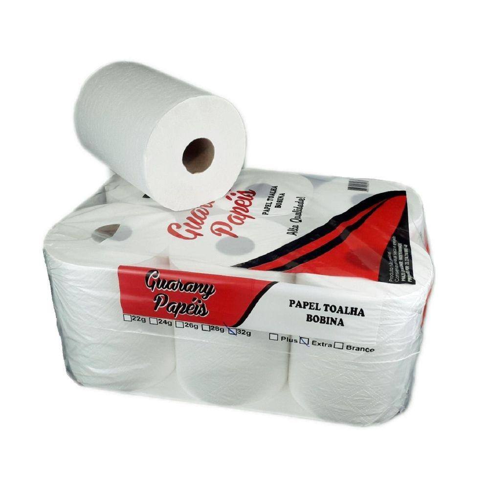 Papel Toalha Bobina Auto Corte 6 Rolos Com 200Metros Branco