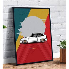 Quadro Decorativo Emoldurado Volkswagen Golf Gti Carro Arte