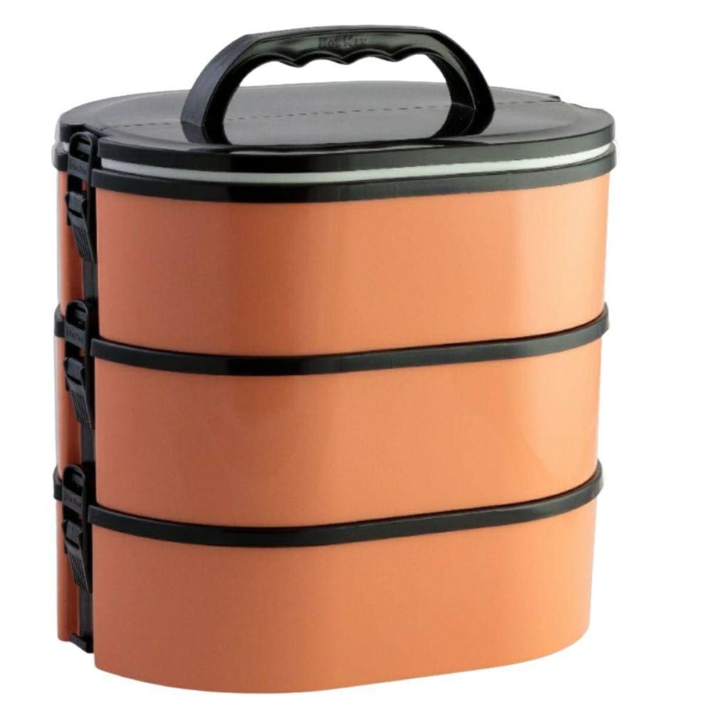 Marmita Tripla Com Compartimentos Forte Vai No Microondas