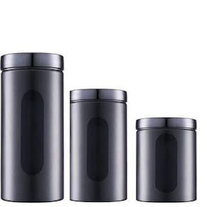 Pote Hermético Conjunto De Porta Condimento Com Visor 3 Uni