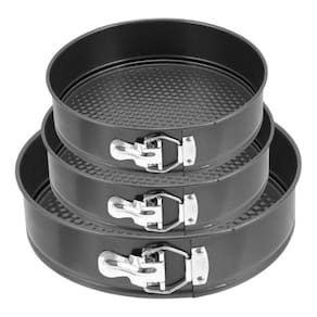 Kit 3 Formas Bolo Torta Com Fundo Removível Antiaderente