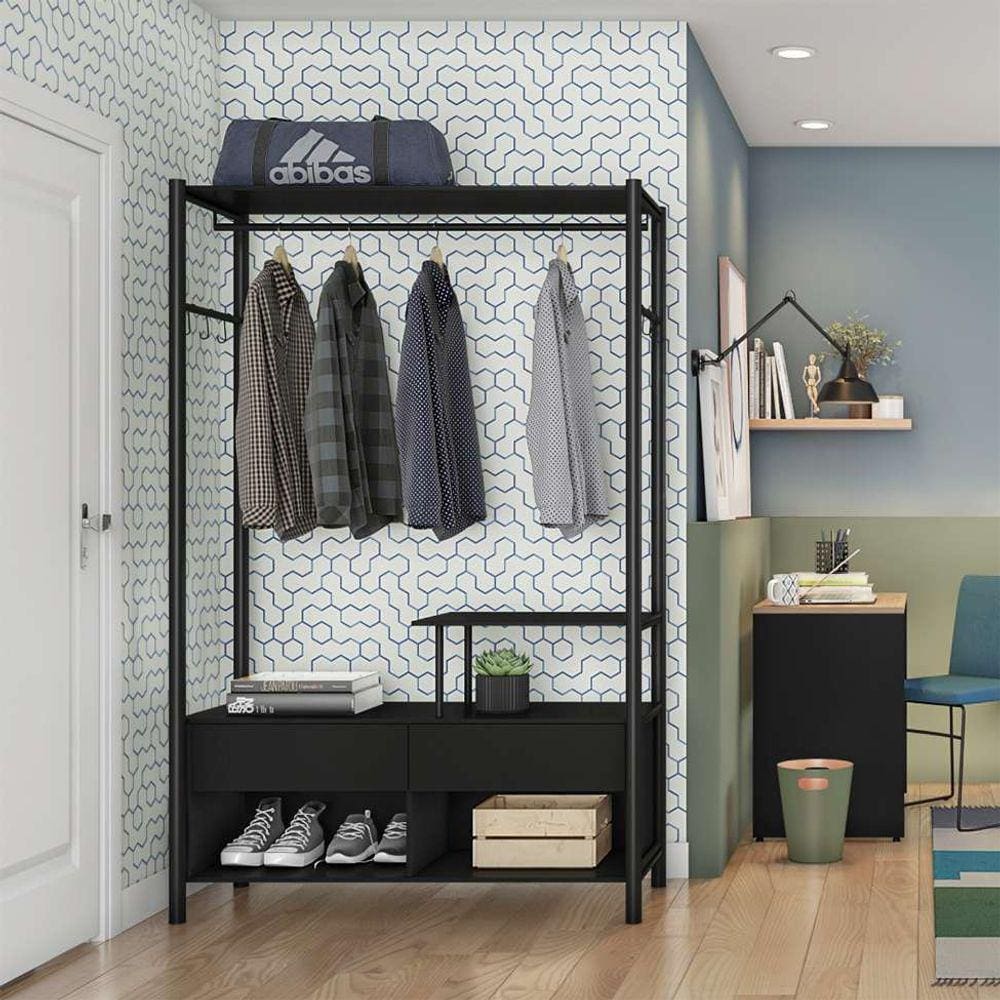 guarda-roupa closet modulado prats preto