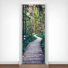 Adesivo De Porta Caminho Na Floresta - 215X90Cm