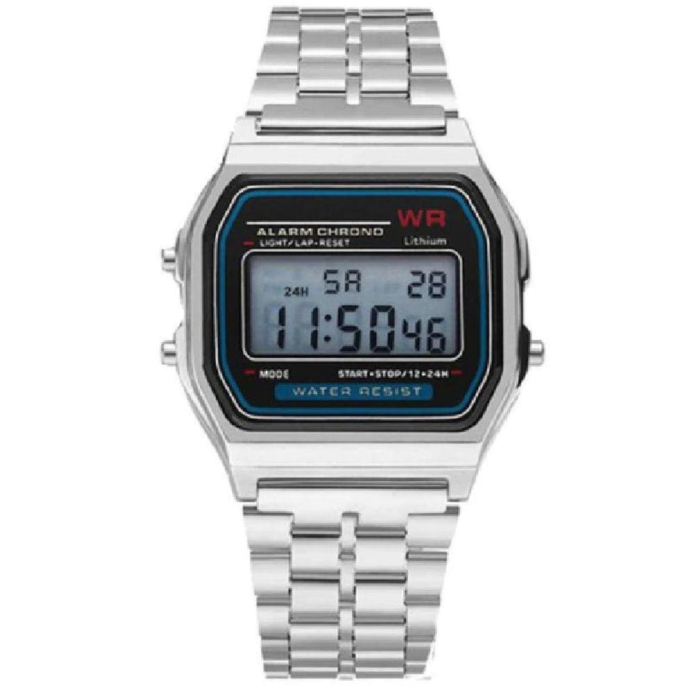 Relógio Wr Digital Aço Vintage Unisex - Prata
