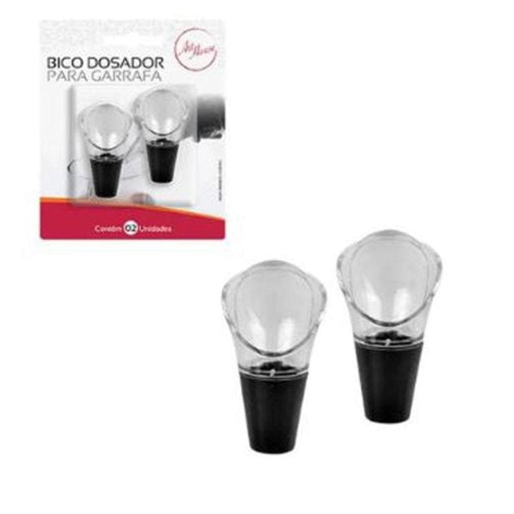 Kit Com 2 Bicos Dosadores Para Garrafa Cor Preta
