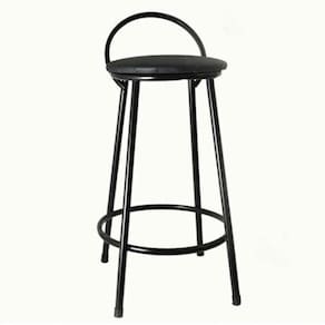 Banco Redondo Com Encosto Tradicional 70Cm De Aço Preto