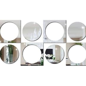 Kit De Espelho Decorativo Acrílico Circulo E Quadrado