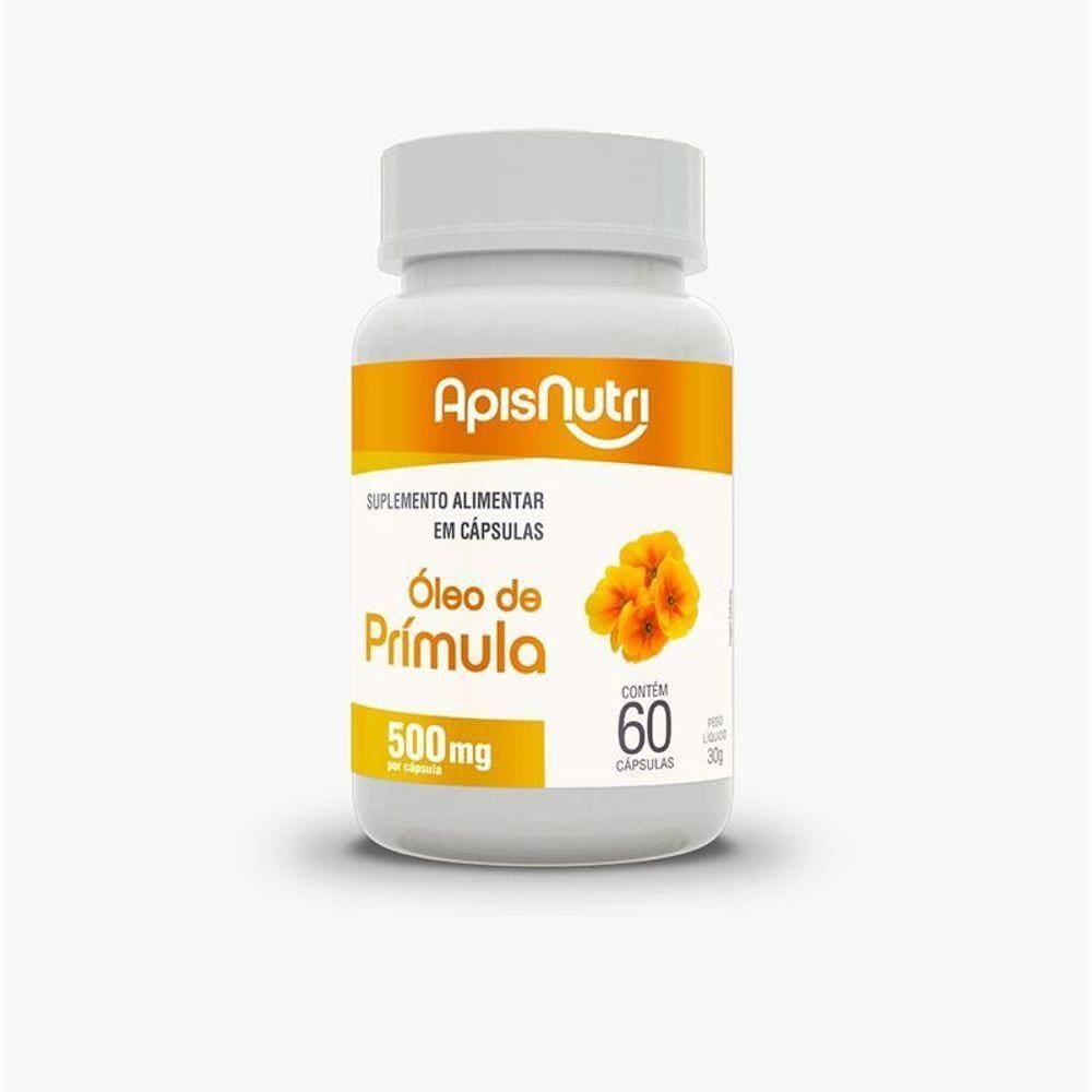 Óleo De Prímula 500mg Apisnutri 60 Cápsulas