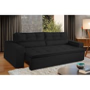 Sofá Retrátil e Reclinável 2 lugares com Molas 1,50m Vegas Suede Preto Adonai Estofados