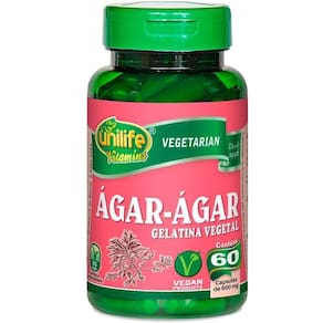 Ágar Ágar Gelatina Natural 60 Cápsulas Unilife