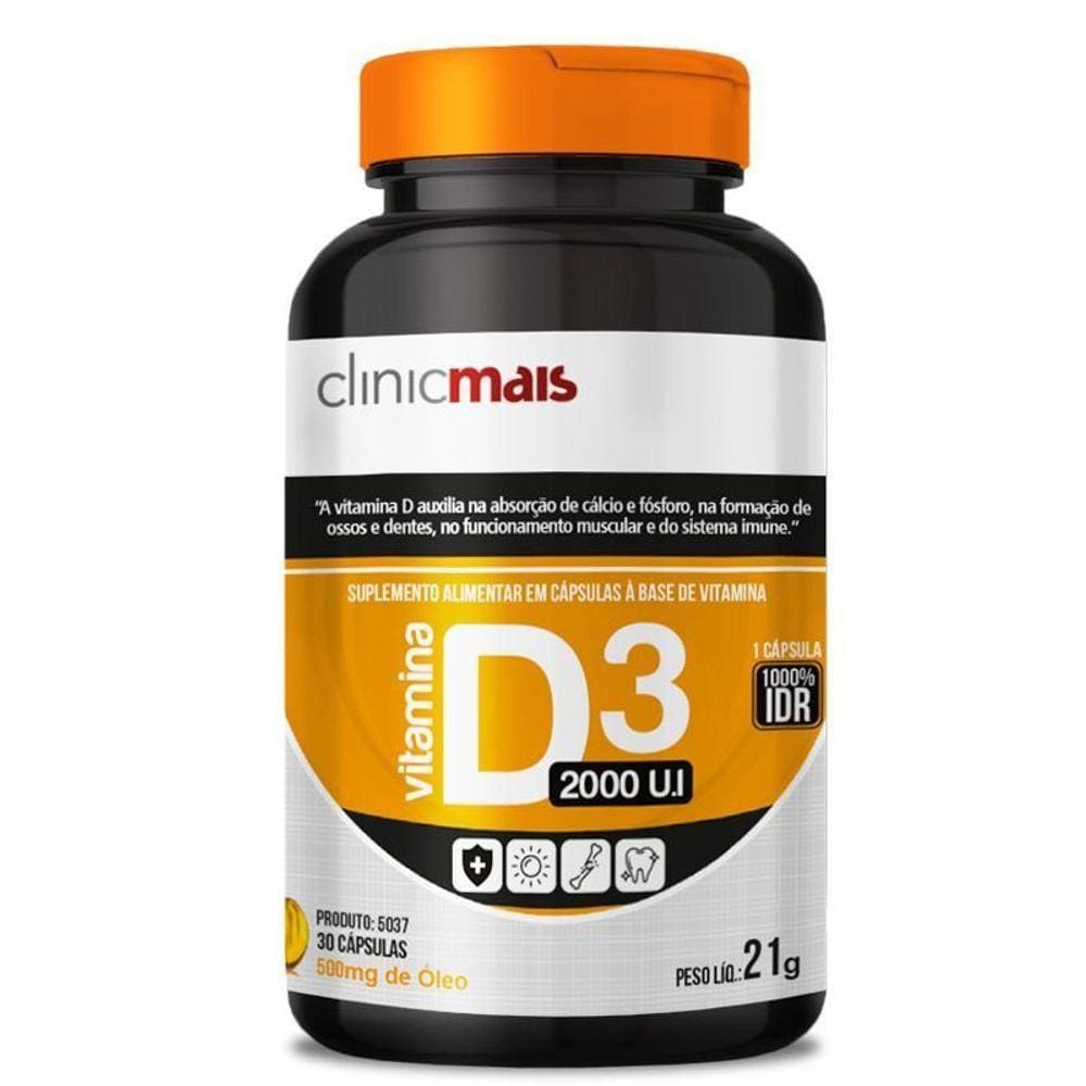 Vitamina D3 2000 U.i 500mg Clinicmais 30 Cápsulas