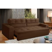 Sofá Retrátil e Reclinável 2 lugares com Molas 1,50m Vegas Suede Marrom Adonai Estofados