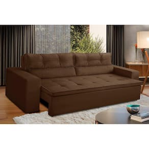 Sofá Retrátil e Reclinável 2 lugares com Molas 1,50m Vegas Suede Marrom Adonai Estofados