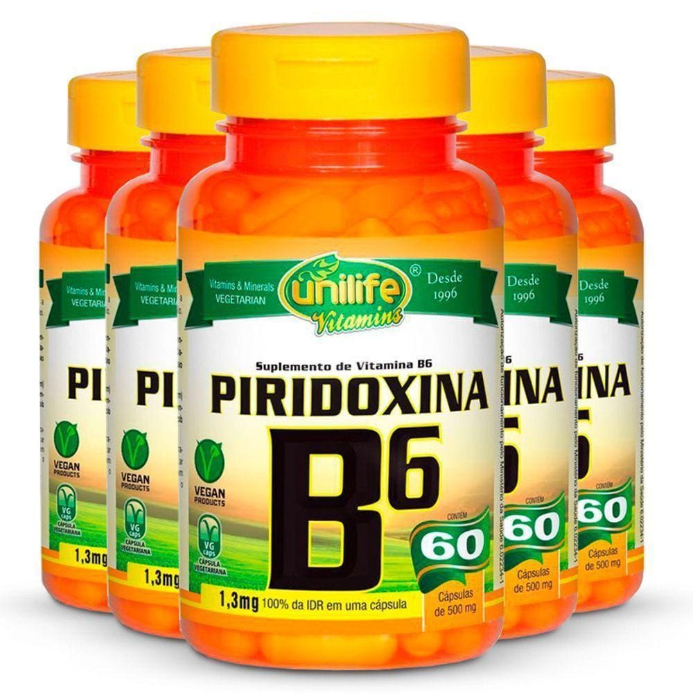 Kit 5 Vitamina B6 Piridoxina 60cap