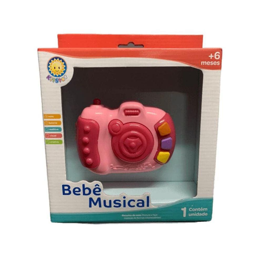 Bebê Musical Câmera Rosa 782 - Kitstar