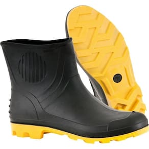 Bota Pvc 37/38 Cano 3/4" C/ Forro Preto/Amarelo Ca3151