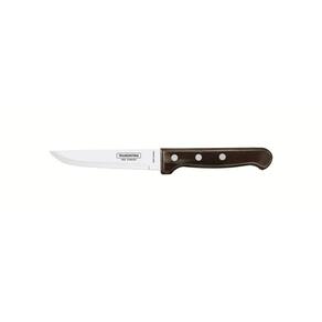Faca para Churrasco Jumbo Tramontina com Lâmina de Aço Inox e Cabo de Madeira Polywood Castanho 5" Tramontina