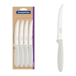 Conjunto de Facas para Churrasco Tramontina Ipanema com Lâminas em Aço Inox e Cabos de Polipropileno Branco 12 Peças Tramontina