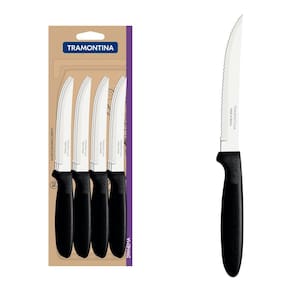 Conjunto de Facas para Churrasco Tramontina Ipanema com Lâminas em Aço Inox e Cabos de Polipropileno Preto 12 Peças Tramontina