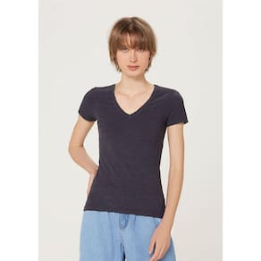 Camiseta Feminina Básica Decote V Com Elastano Hering