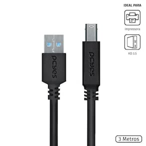 Cabo Para Impressora E Hd Externo Usb A 3.0 Macho Para Usb B