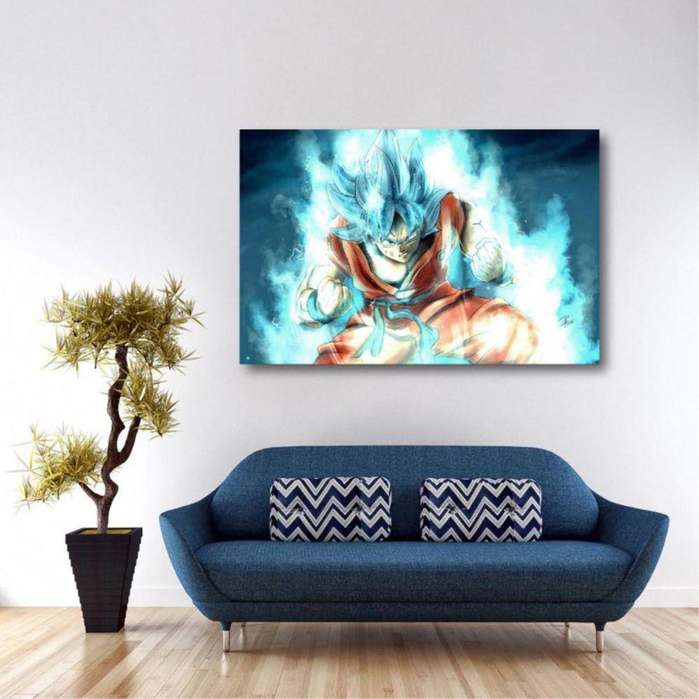 Quadro Decorativo Dragon Ball Goku Super Sayajin 2 Peça M23