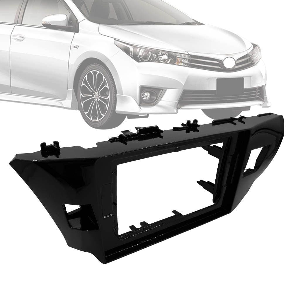 Moldura 2 Din 10” Polegadas Toyota Corolla 2014 até 2017 Black Piano