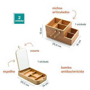 Conjunto de Caixa Organizadora De Bambu - Oikos
