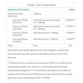 Vitamina C 1000mg Catarinense Pharma 30 Cápsulas