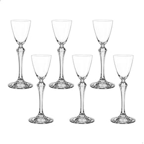 Jogo com 6 Taças de Cristal Para Licor 70 ml Linha Elisabeth Bohemia