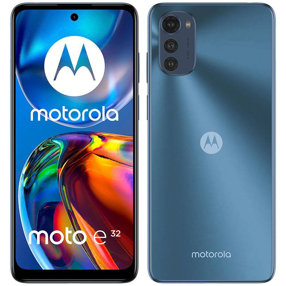 imagem-Smartphone Motorola E32 64GB 4GB RAM 4G Câmera Tripla + Selfie 8MP Tela 6.5'' Grafite